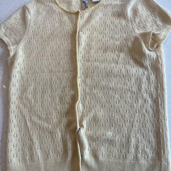 Barneys New York Sweaters - Yellow Barney's Short Sleeve Cardigan